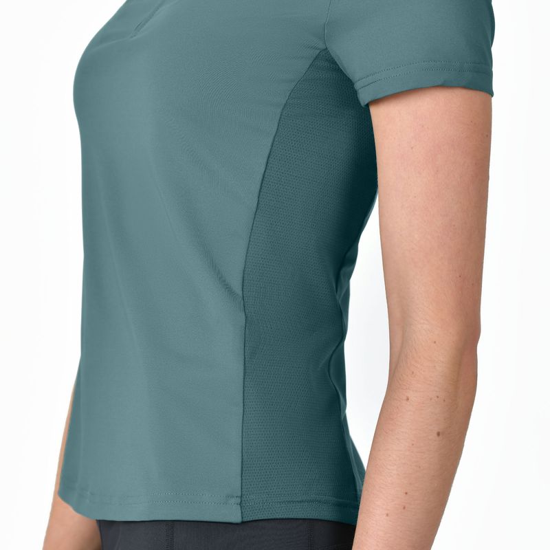 1/4 Zip Breathable Short Sleeve Top - Washed Teal