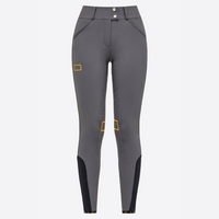 High Waist Full Grip Riding Breeches - Grey