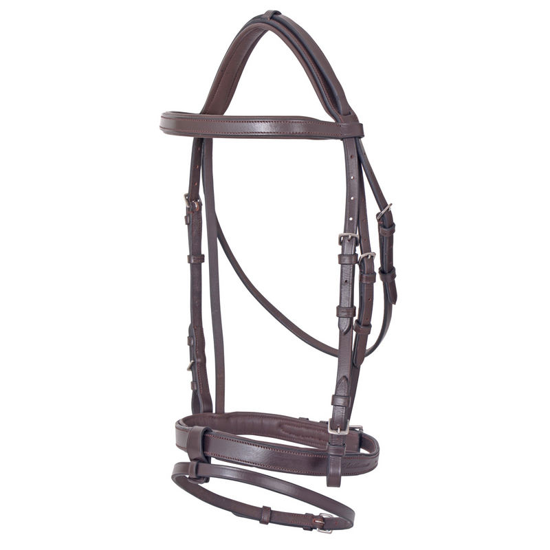 Flat Padded Hanoverian Bridle - Brown