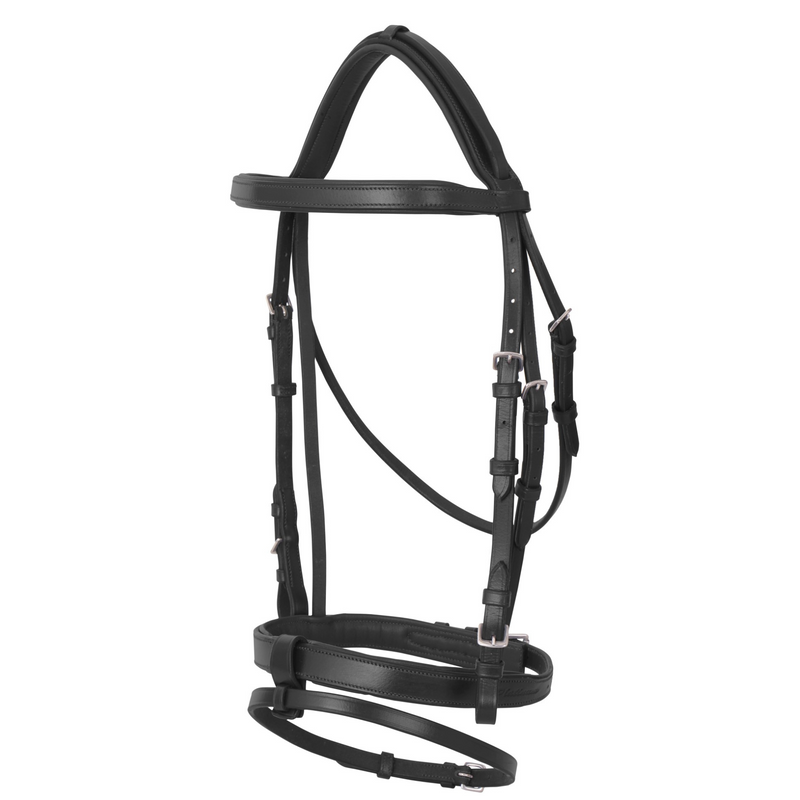 Flat Padded Hanoverian Bridle - Black