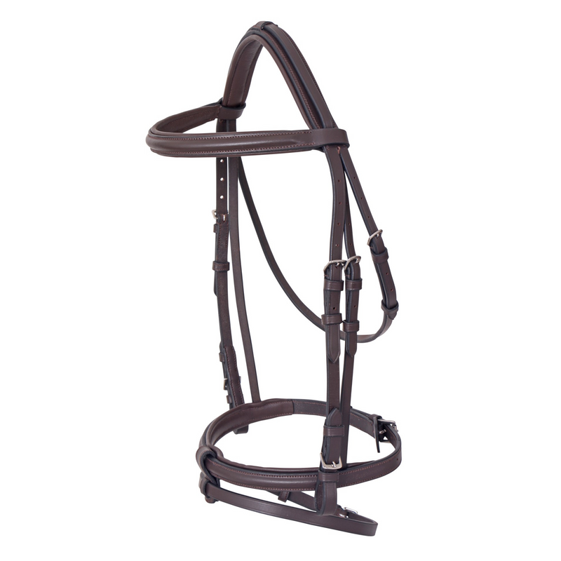 Padded Raised Hanoverian Bridle - Brown