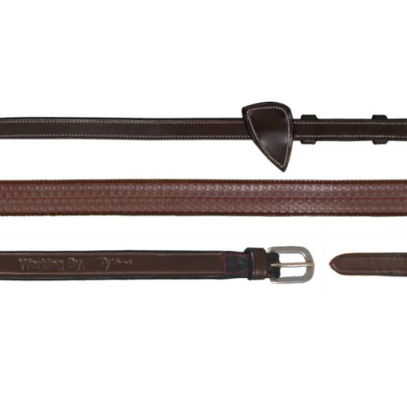 Working 5/8" Rubber Reins - Brown