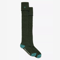 Cashmere Cable Boot Socks - Khaki