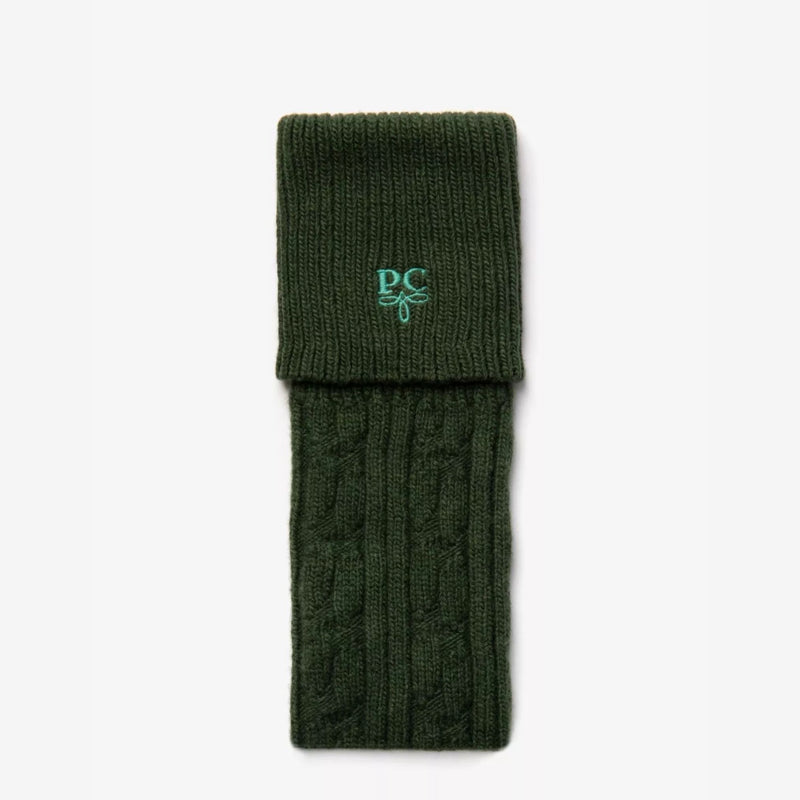 Cashmere Cable Boot Socks - Khaki