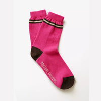 Lambswool Socks - Brown/Pink