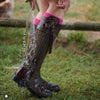 Cashmere Cable Boot Socks - Pink