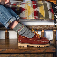 Lambswool Socks - Charcoal/Yellow/Moss/Red