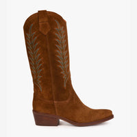 Goldie Embroidered Cowboy Boot - Peat