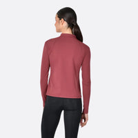 Brushed Long Sleeve Riding Top - Cabernet