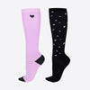 Knee Stockings Lize 2 Pack - Black/Violet
