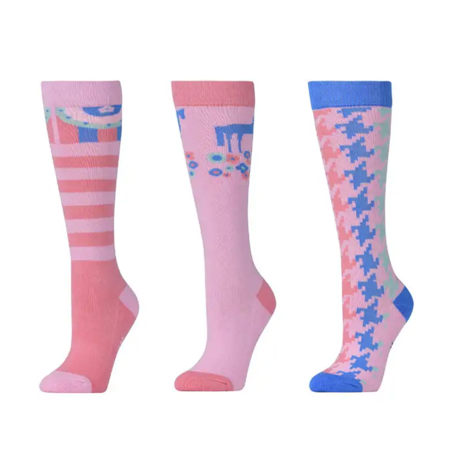 Childs 3 pack Socks - Pastel Pink Carnival