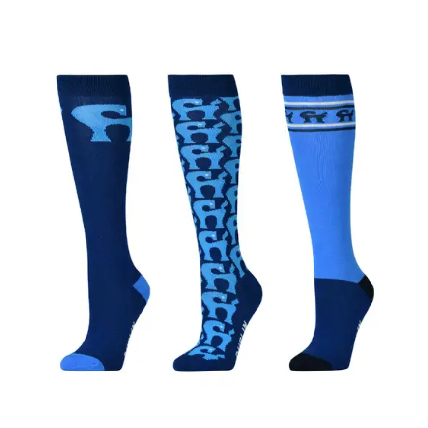 Adult 3 pack Socks - Royal Blue Tulle Pony