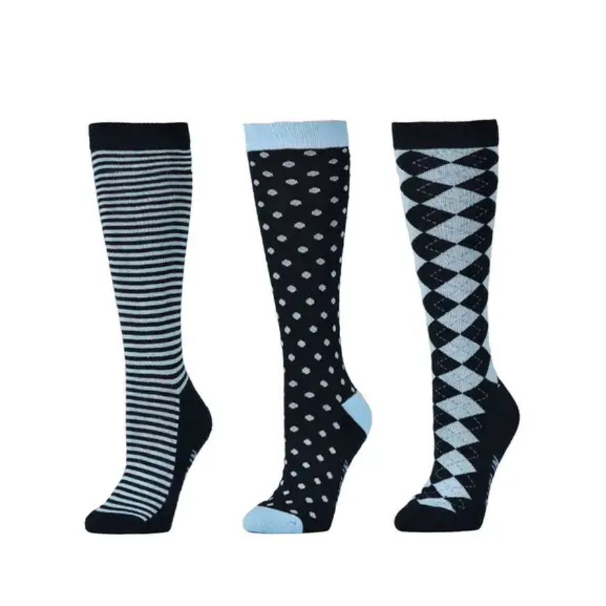 Adult 3 pack Socks - Sky Blue Trio