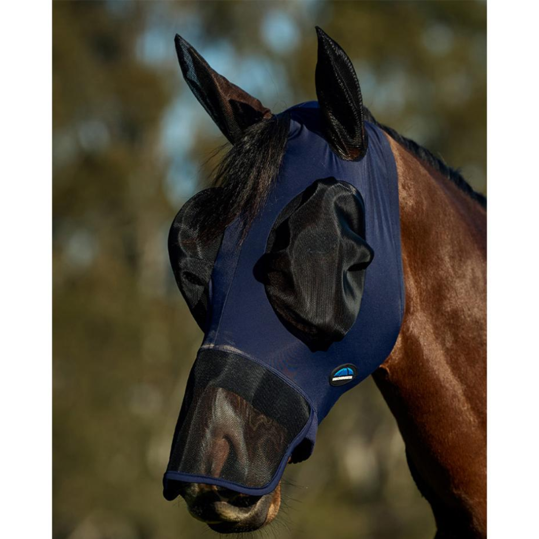 Luxe Stretch Fly Mask With Ears & Nose