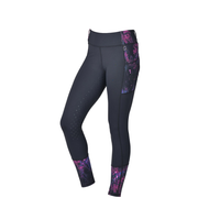 Kids Form Riding Tights - Black/Purple Terrain