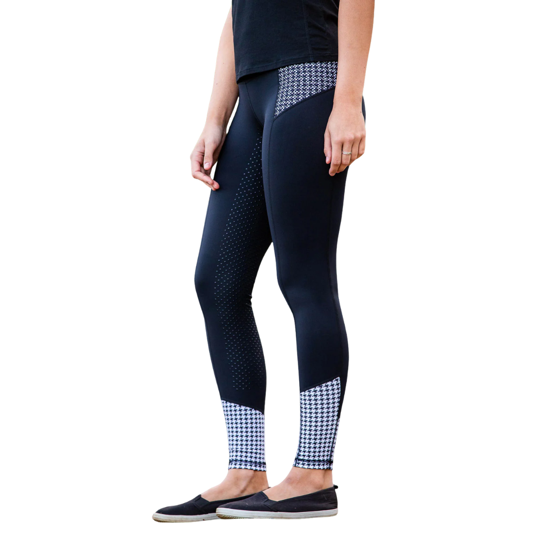 Youth Performance Tights - Black Houndstooth