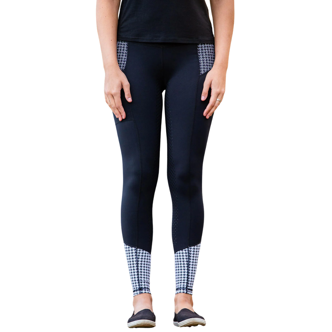 Youth Performance Tights - Black Houndstooth