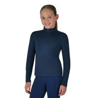 Kids Breathable Long Sleeve Riding Top - Navy