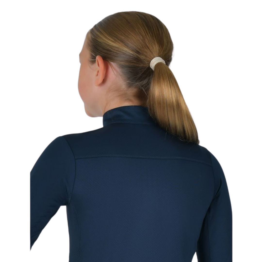Kids Breathable Long Sleeve Riding Top - Navy