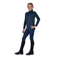Kids Breathable Long Sleeve Riding Top - Navy