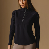 Cloudline 1/2 Zip L/S Top - Black