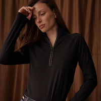Cloudline 1/2 Zip L/S Top - Black