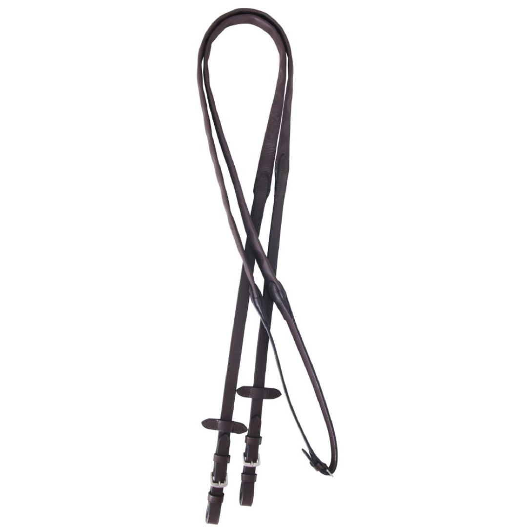 Signature Rubber Grip Reins - Brown Hack