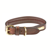 Padded Leather Dog Collar - Brown