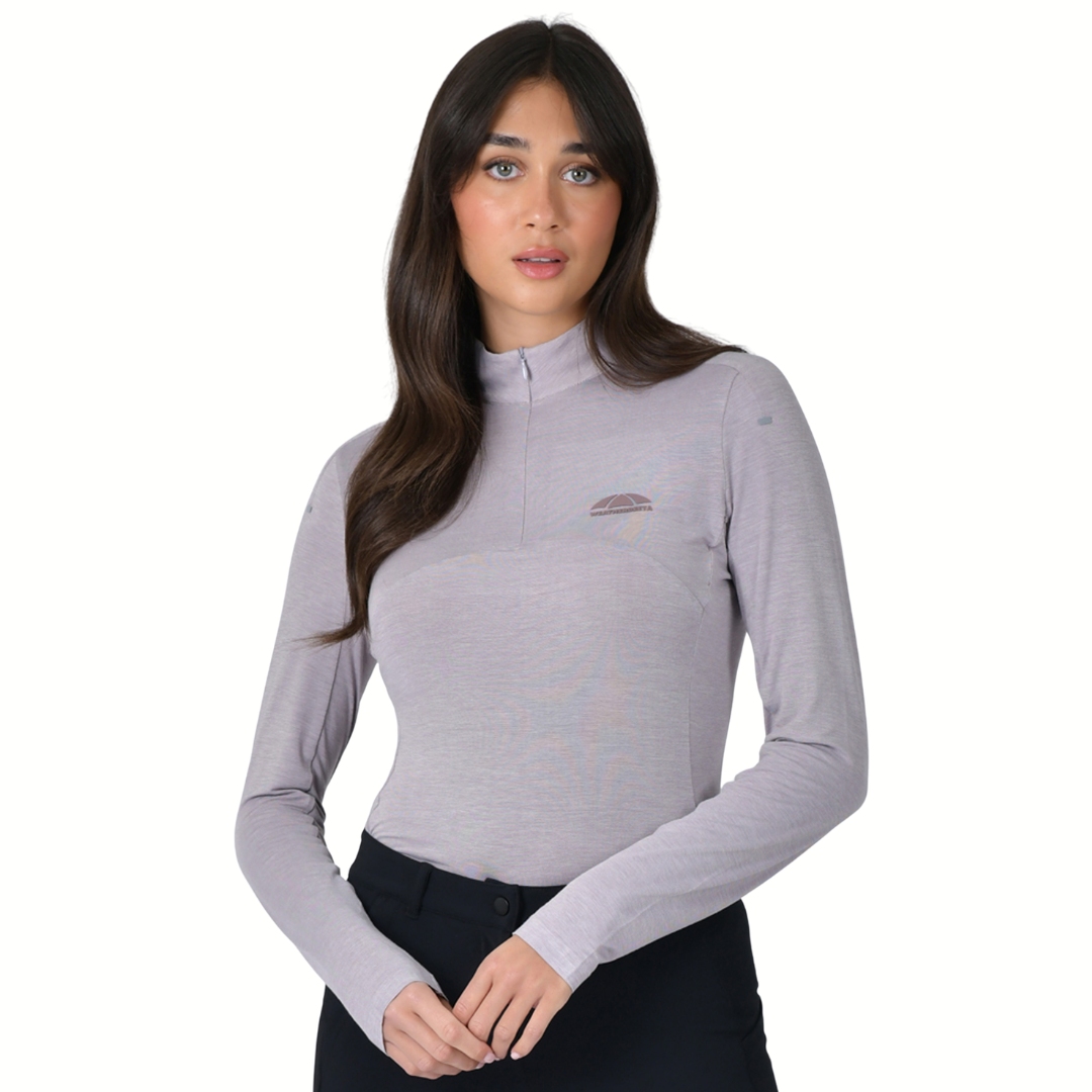 37.5 Lightweight Long Sleeve 1/4 Zip Top - Mauve Wine Marle