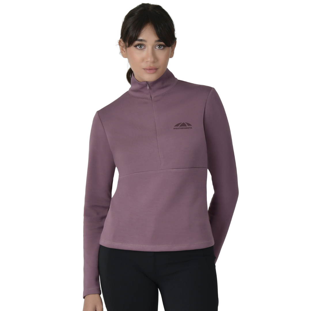 Copper 1/2 Zip Long Sleeve - Mauve Wine