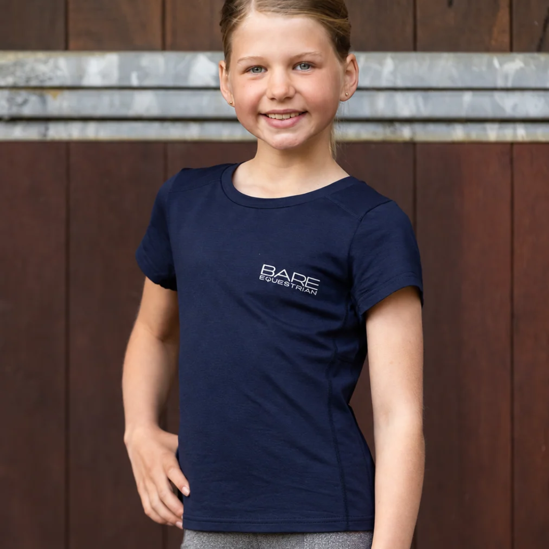 Youth Emblem T-Shirt - Navy & Silver