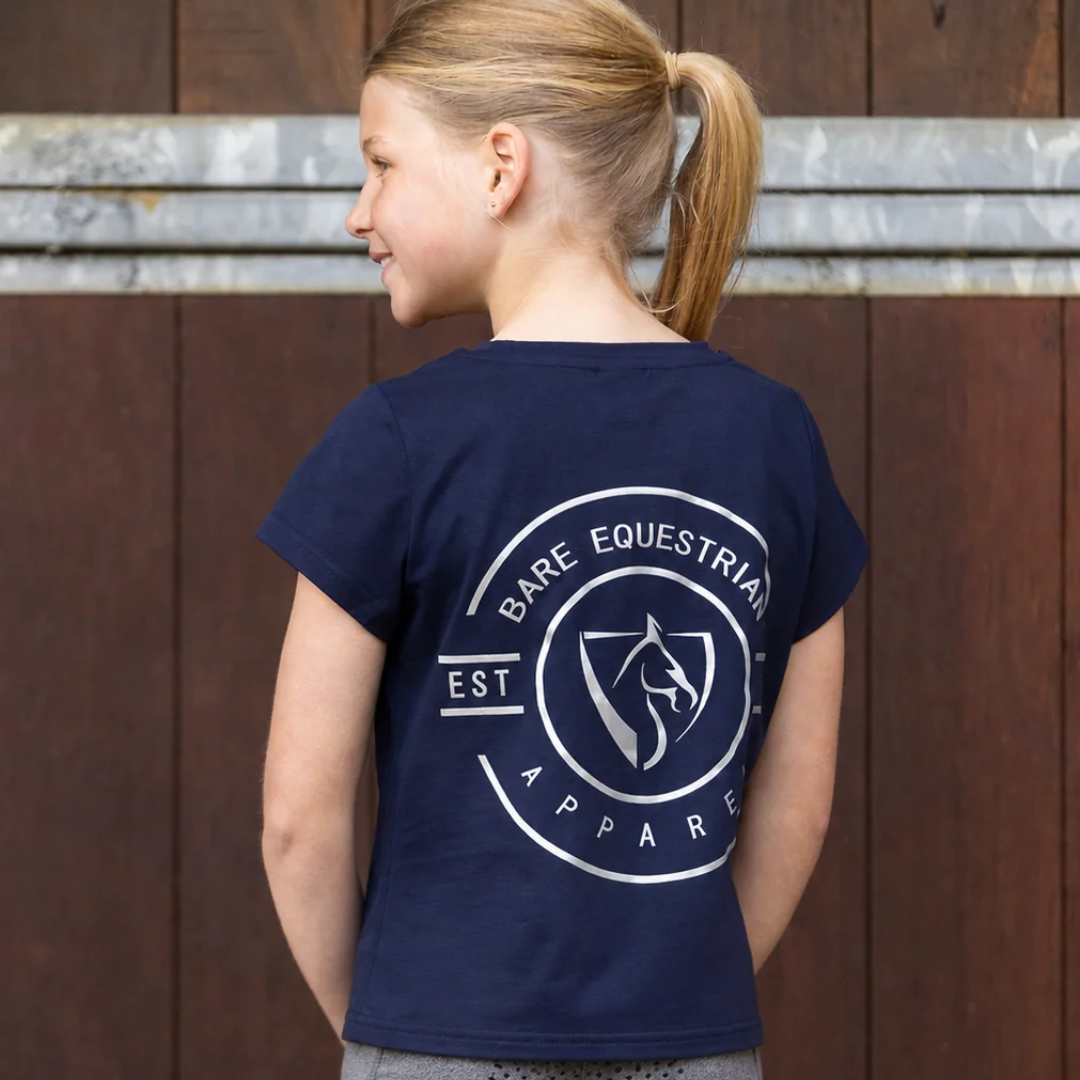 Youth Emblem T-Shirt - Navy & Silver