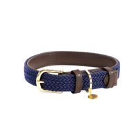 Dog Collar - Plaited Nylon Navy
