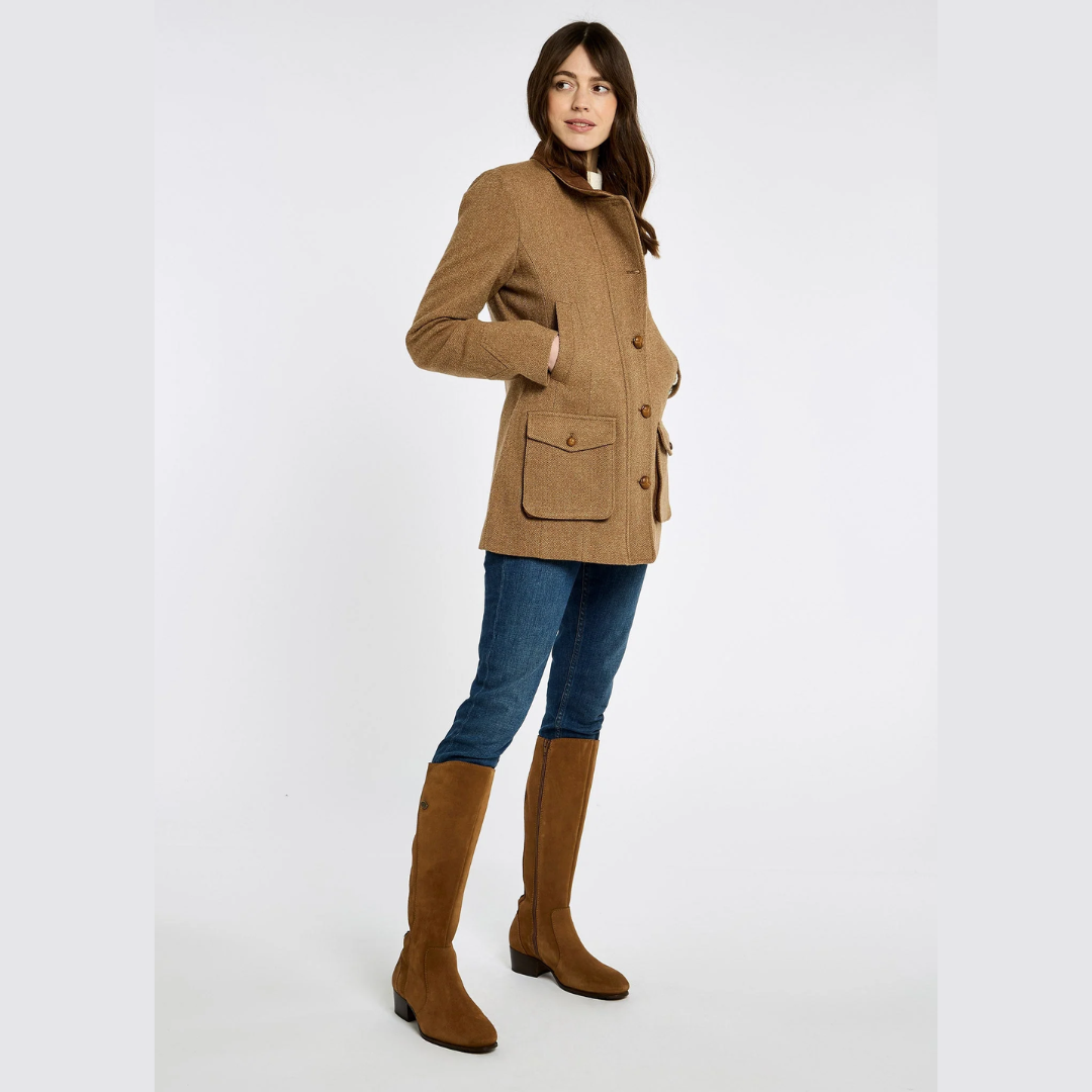 Willow Tweed Utility Jacket - Camel Twill
