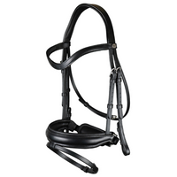 Working Matte Large Crank Noseband Bridle with Flash - Black