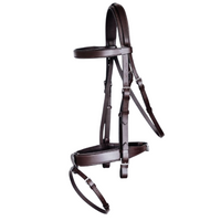 Wide Padded Hunt Bridle - Brown
