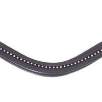 Shaped Fine Silver Browband - Brown