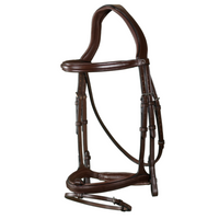 New English Flash Noseband Bridle - Brown