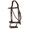 New English Double Noseband Bridle - Brown