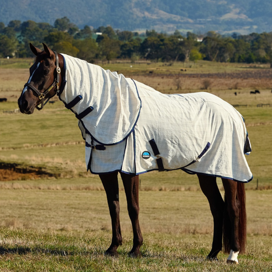 Cotton Summer Sheet Lite Combo - Beige/Navy/Forest Green