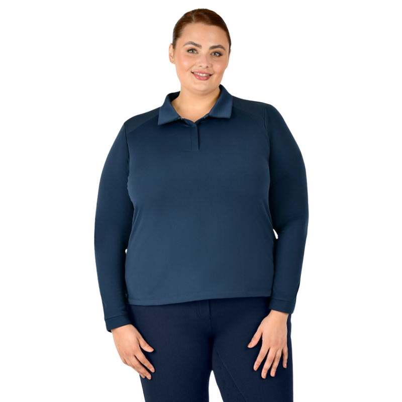 Thelma Long Sleeve Riding Polo - Naval Academy