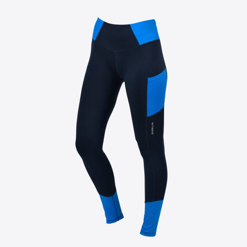 Power Tech Colour Block Full Grip Tights - Navy/Ocean