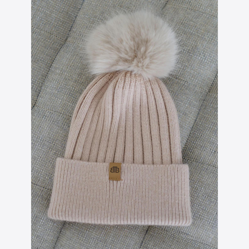 Wool Blend Pompom Beanie - Assorted Colours