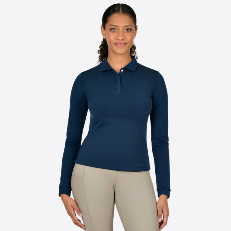 Thelma Long Sleeve Riding Polo - Naval Academy