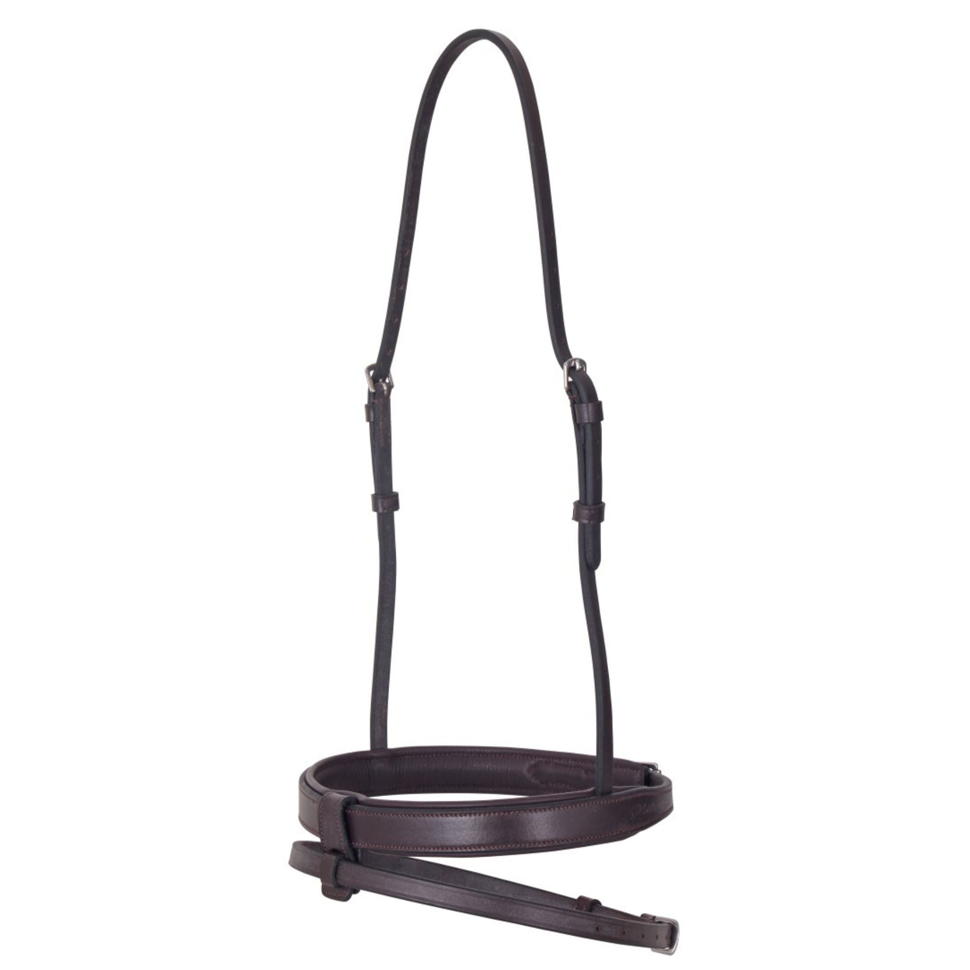 Flat Padded Hanoverian Noseband - Brown