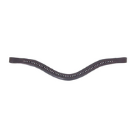 Shaped Fine Silver Browband - Brown
