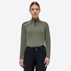 Brushed Long Sleeve Zip Jersey - Dusty Olive