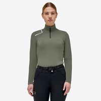 Brushed Long Sleeve Zip Jersey - Dusty Olive