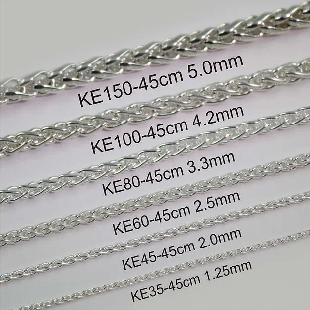 Sterling Silver Wheat Chain (2.5mm) 50cm
