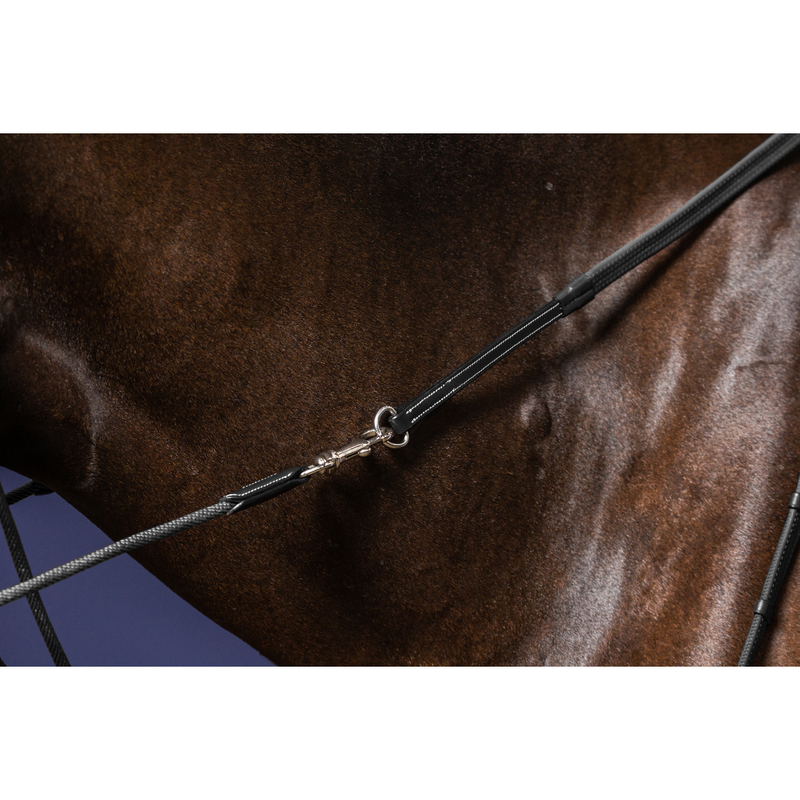 Working Rubber Gogue Reins 1/2" - Black